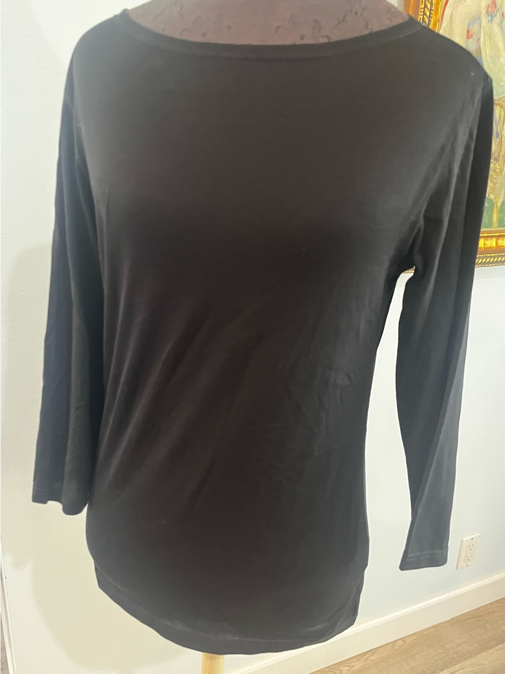 NWT Sunspel Black Long Sleeve Fine Cotton T Shirt Small Capsule Minimalist Basic
